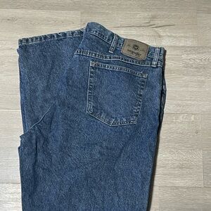 Wrangler Men's Dark Blue Relaxed Denim Jeans